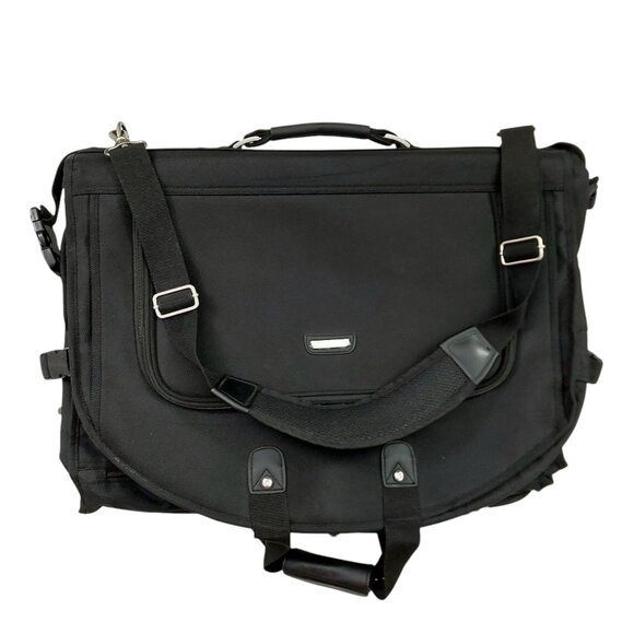WallyBags Tri-Fold Garment Bag Shoulder Strap Multiple Accessory Pockets Black - Picture 10 of 16